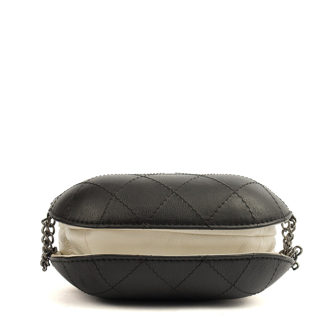 Chanel Bucket Bag Gabrielle Bucket Bag in White, Calfskin Leather — Detail View