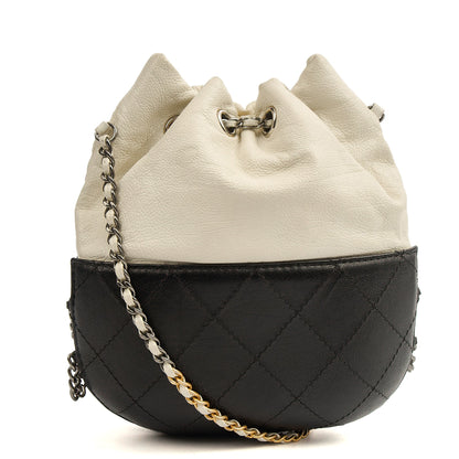 Chanel Bucket Bag Gabrielle Bucket Bag in White, Calfskin Leather — Top View