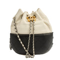 Chanel Bucket Bag Gabrielle Bucket Bag in White, Calfskin Leather — Front View