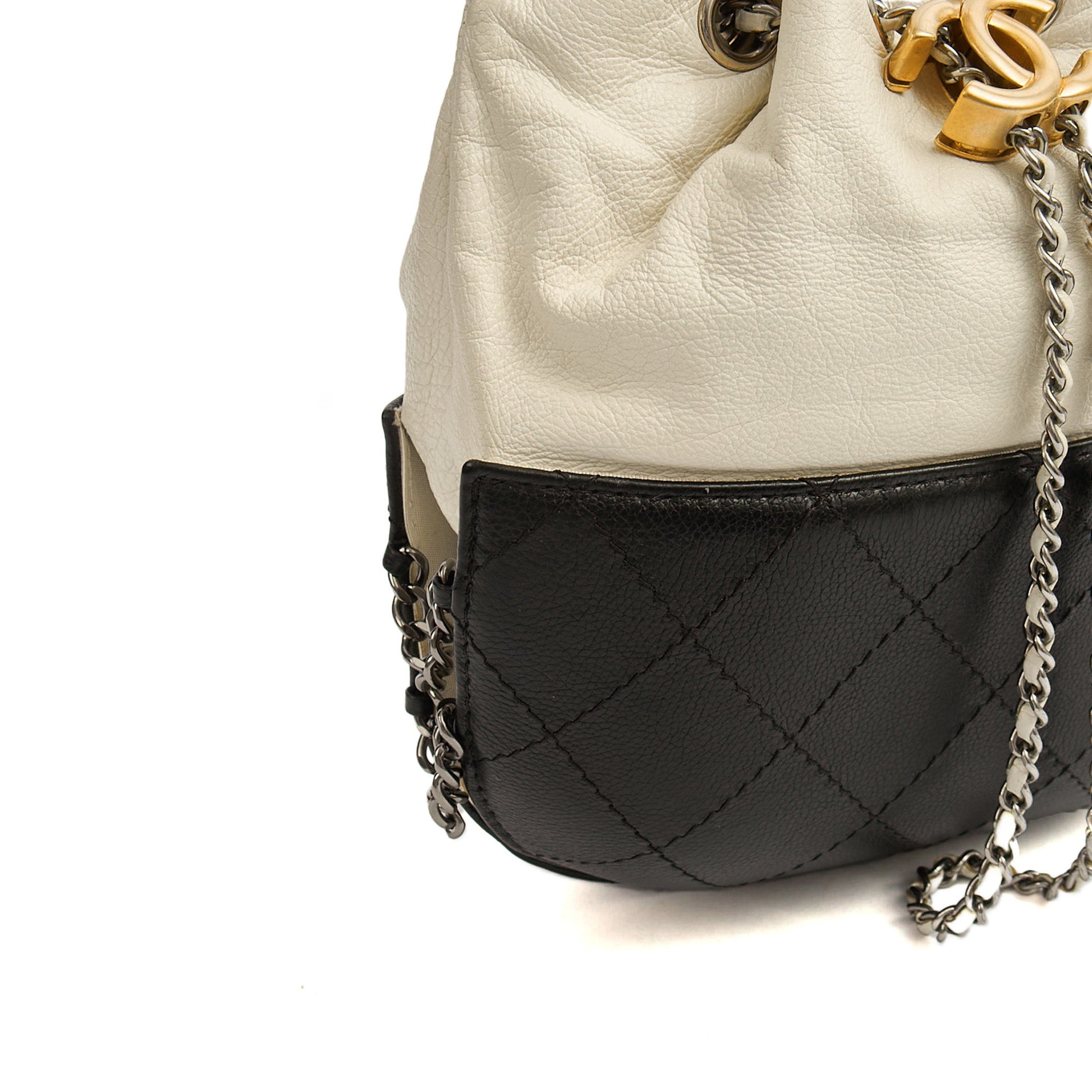 Chanel Bucket Bag Gabrielle Bucket Bag in White, Calfskin Leather — Alternate View 7