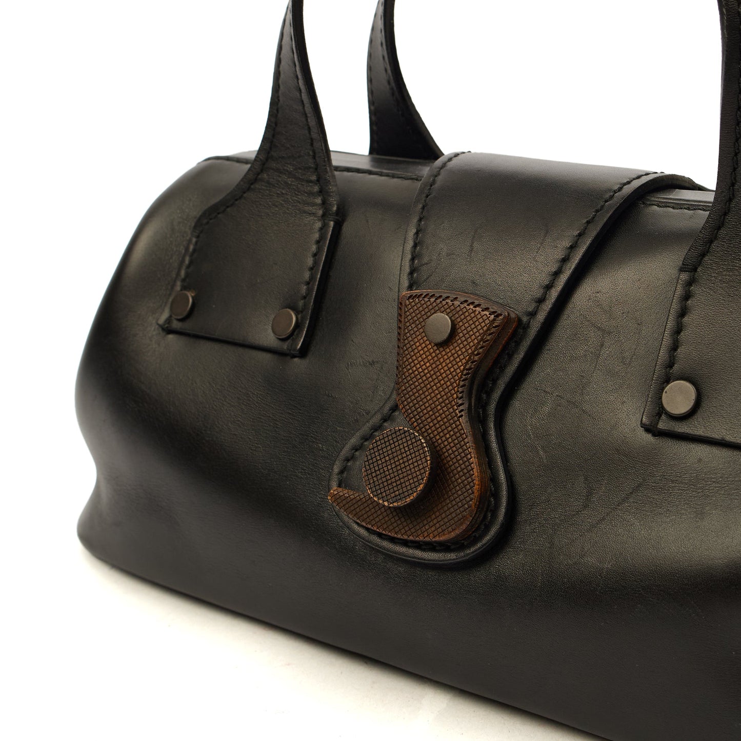 Gucci Top Handle Vintage Shoulder Bag in Black, Leather — Lifestyle View
