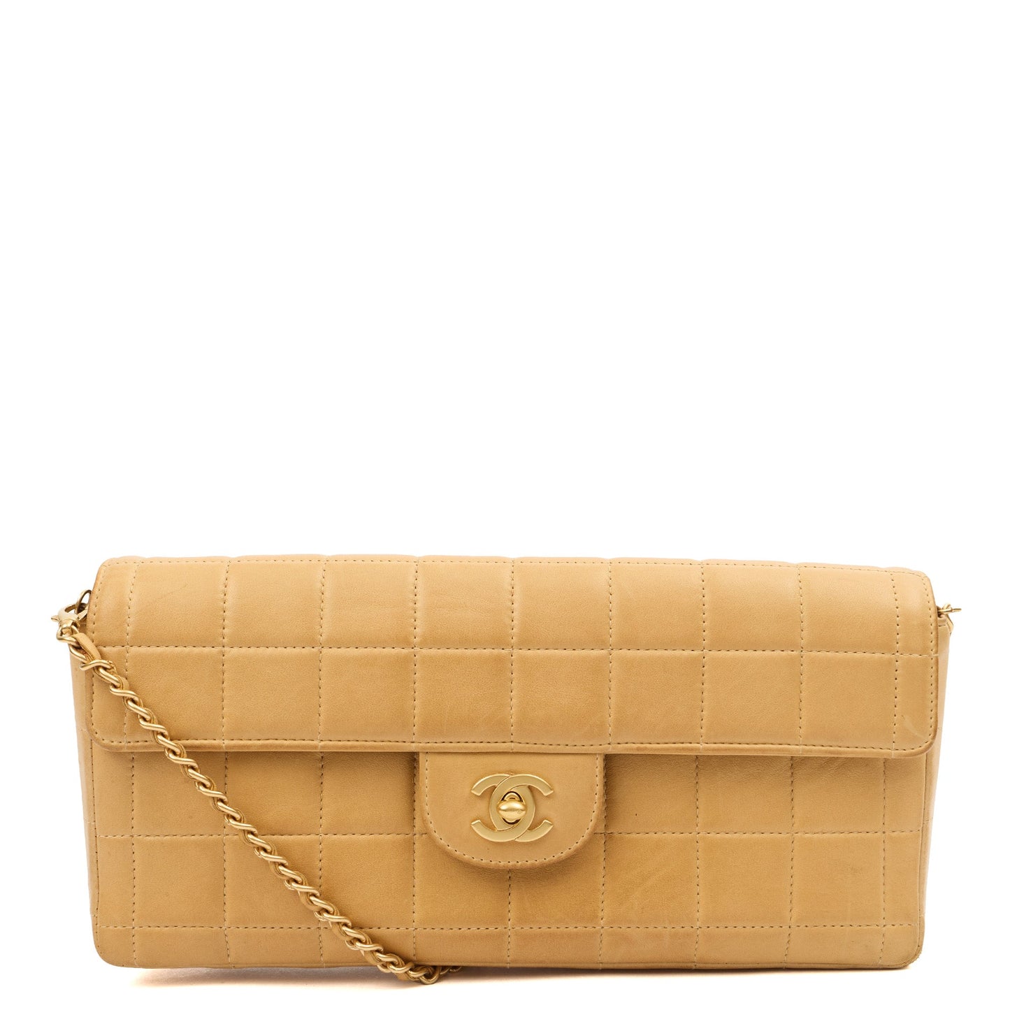 Chanel Chocolate Bar Quilted Flap Bag - East West in Neutral, Lambskin Leather — Alternate View 11