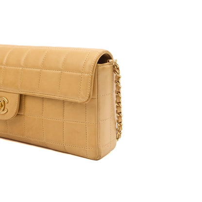 Chanel Chocolate Bar Quilted Flap Bag - East West in Neutral, Lambskin Leather — Alternate View 17