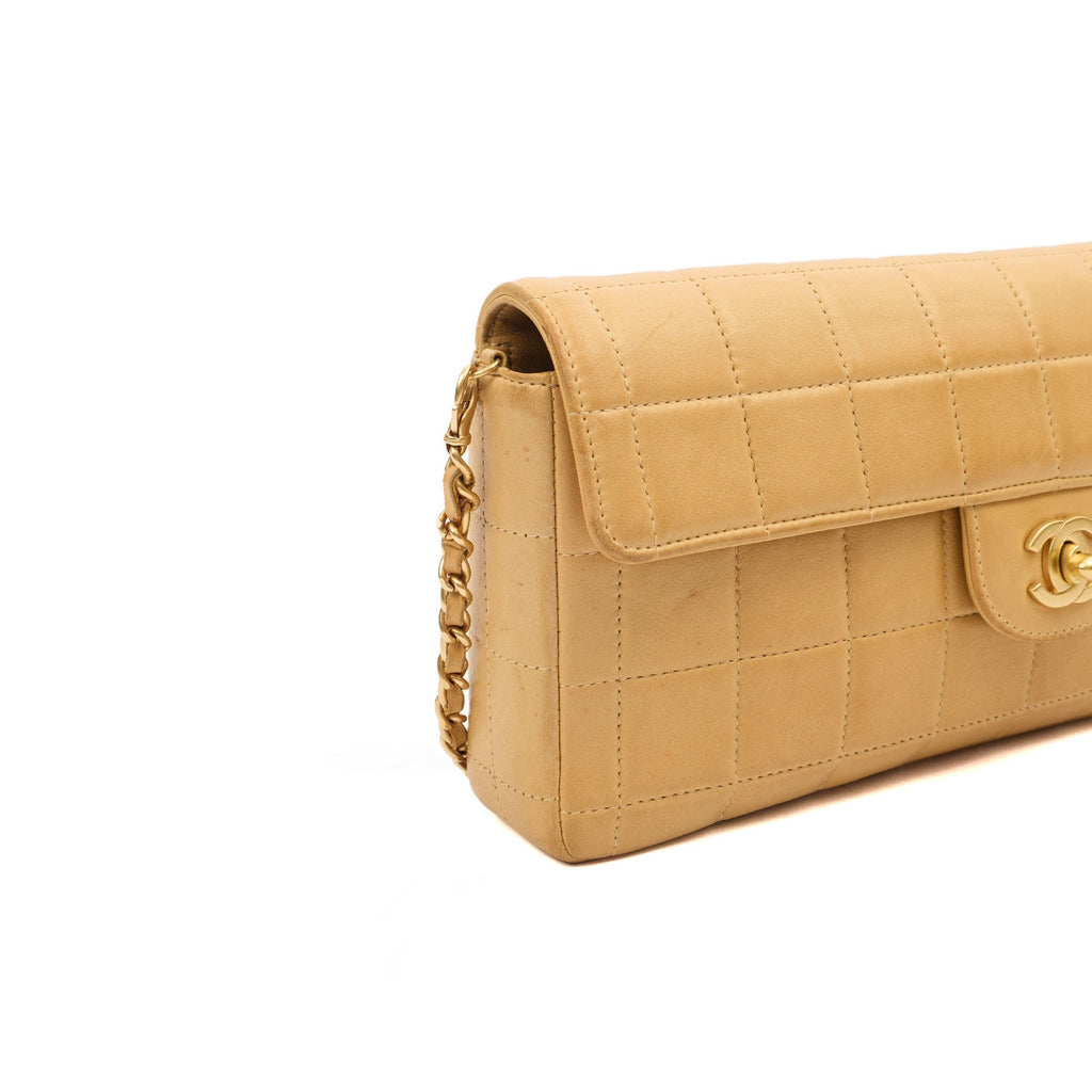 Chanel Chocolate Bar Quilted Flap Bag - East West in Neutral, Lambskin Leather — Alternate View 8