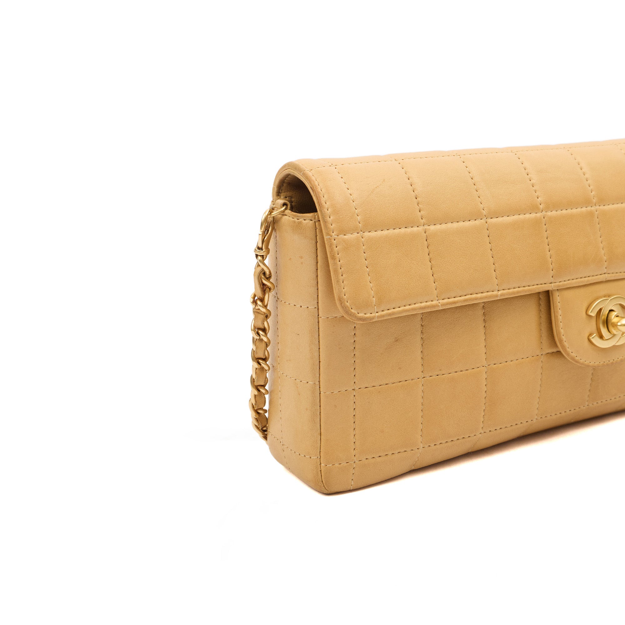 Chanel Chocolate Bar Quilted Flap Bag - East West in Neutral, Lambskin Leather — Alternate View 18