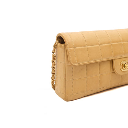 Chanel Chocolate Bar Quilted Flap Bag - East West in Neutral, Lambskin Leather — Alternate View 18