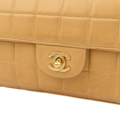 Chanel Chocolate Bar Quilted Flap Bag - East West in Neutral, Lambskin Leather — Alternate View 16