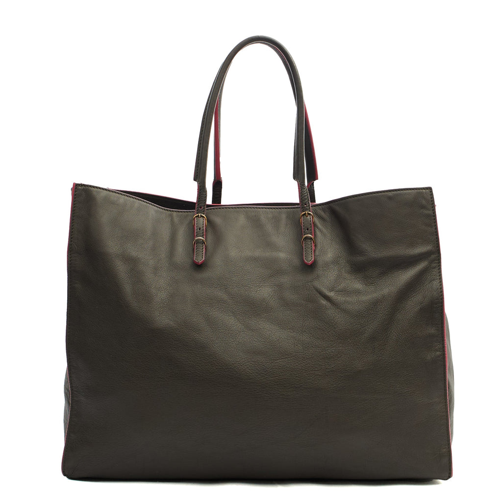 Balenciaga Tote Papier A4 Tote in Grey, Leather — Back View