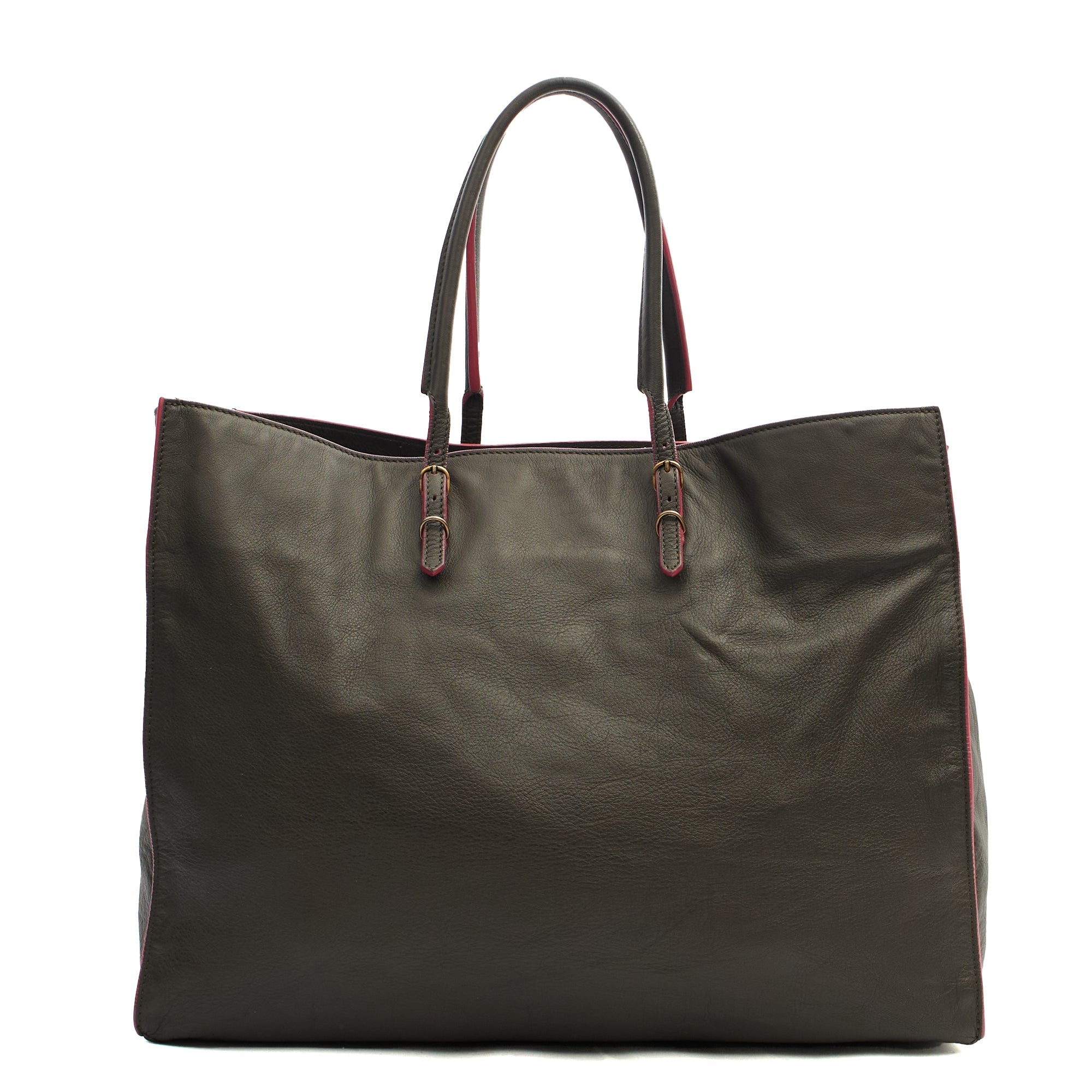 Balenciaga Tote Papier A4 Tote in Grey, Leather — Back View