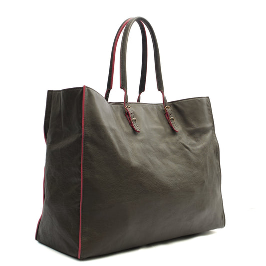 Balenciaga Tote Papier A4 Tote in Grey, Leather — Side View