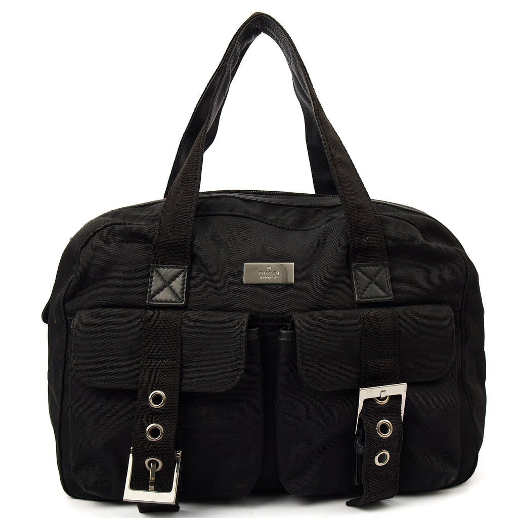 Gucci Tote Canvas Tote in Black, Fabric — Front View