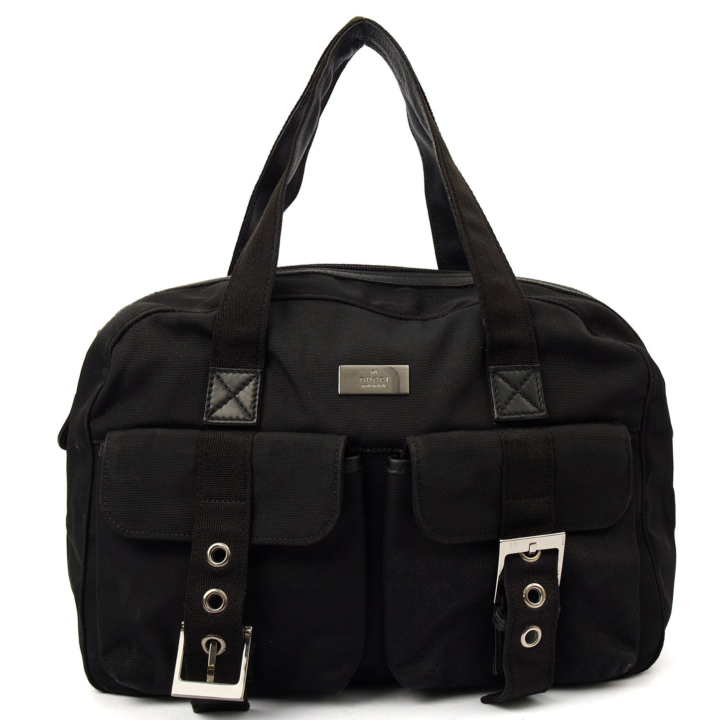Gucci Tote Canvas Tote in Black, Fabric — Front View