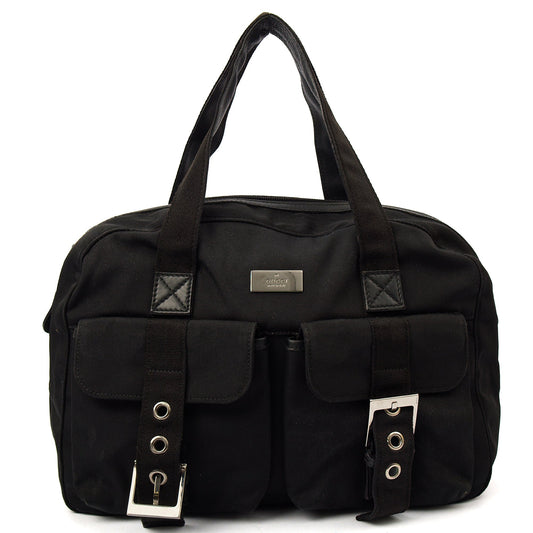 Gucci Tote Canvas Tote in Black, Fabric — Front View