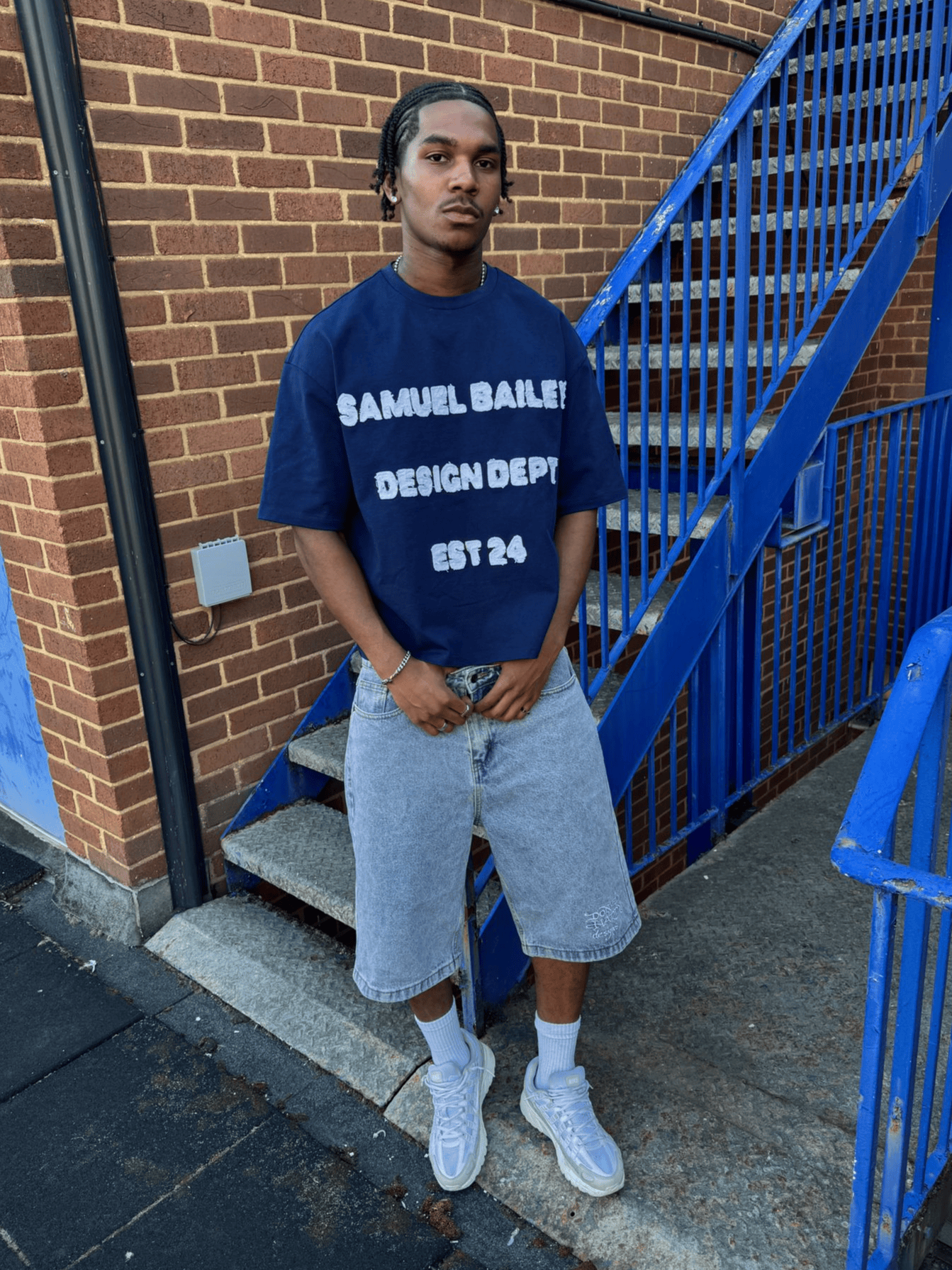 Samuel Bailey Navy Design Dept Tee — S — Back View