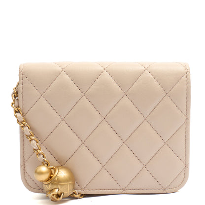 Chanel Cross Body Pearl Crush Square Flap Bag - Mini in Cream, Lambskin Leather — Alternate View 13