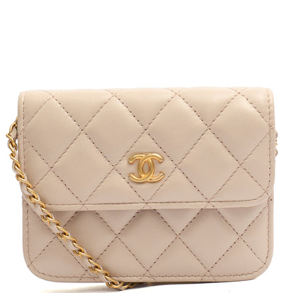 Chanel Cross Body Pearl Crush Square Flap Bag - Mini in Cream, Lambskin Leather — Alternate View 11