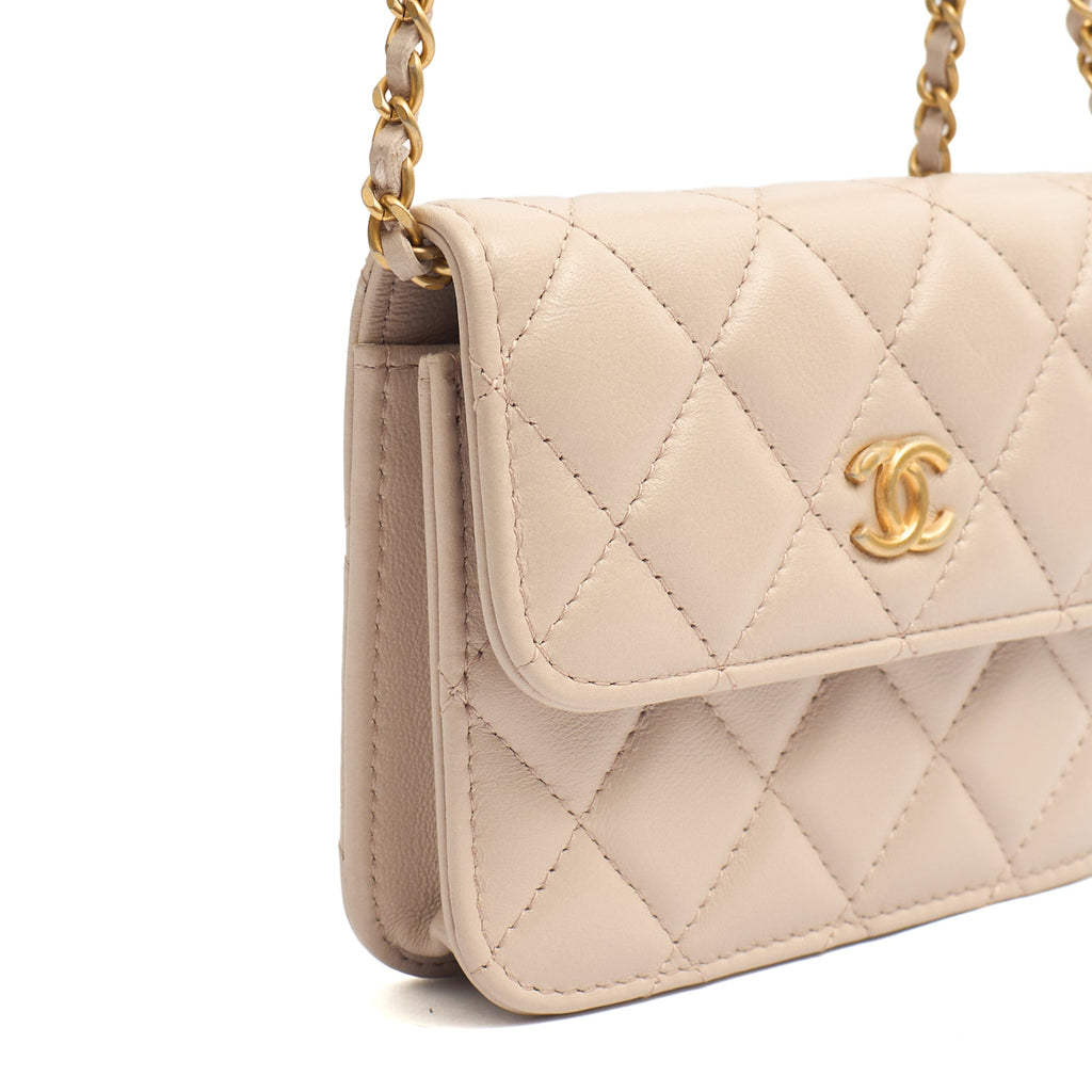Chanel Cross Body Pearl Crush Square Flap Bag - Mini in Cream, Lambskin Leather — Alternate View 9
