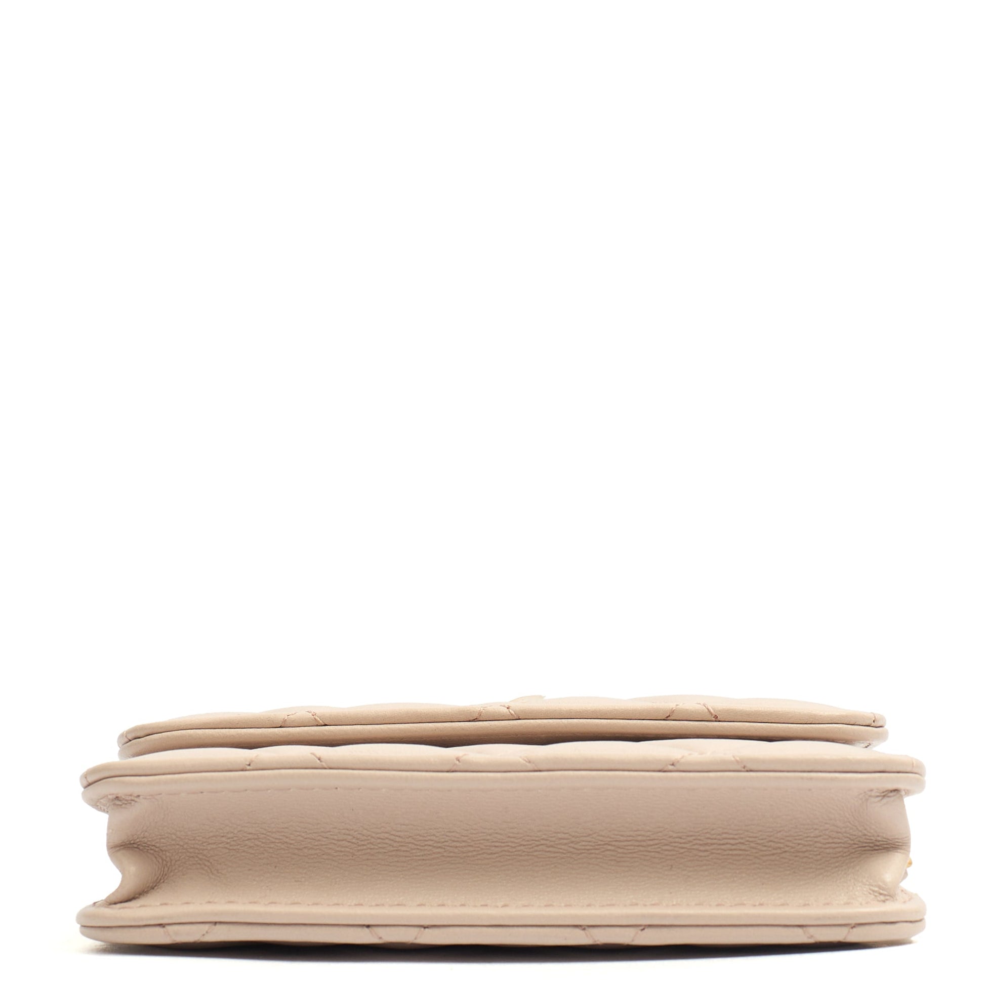 Chanel Cross Body Pearl Crush Square Flap Bag - Mini in Cream, Lambskin Leather — Detail View