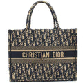 Christian Dior Tote Book Tote - Large in Blue, Fabric — Front View