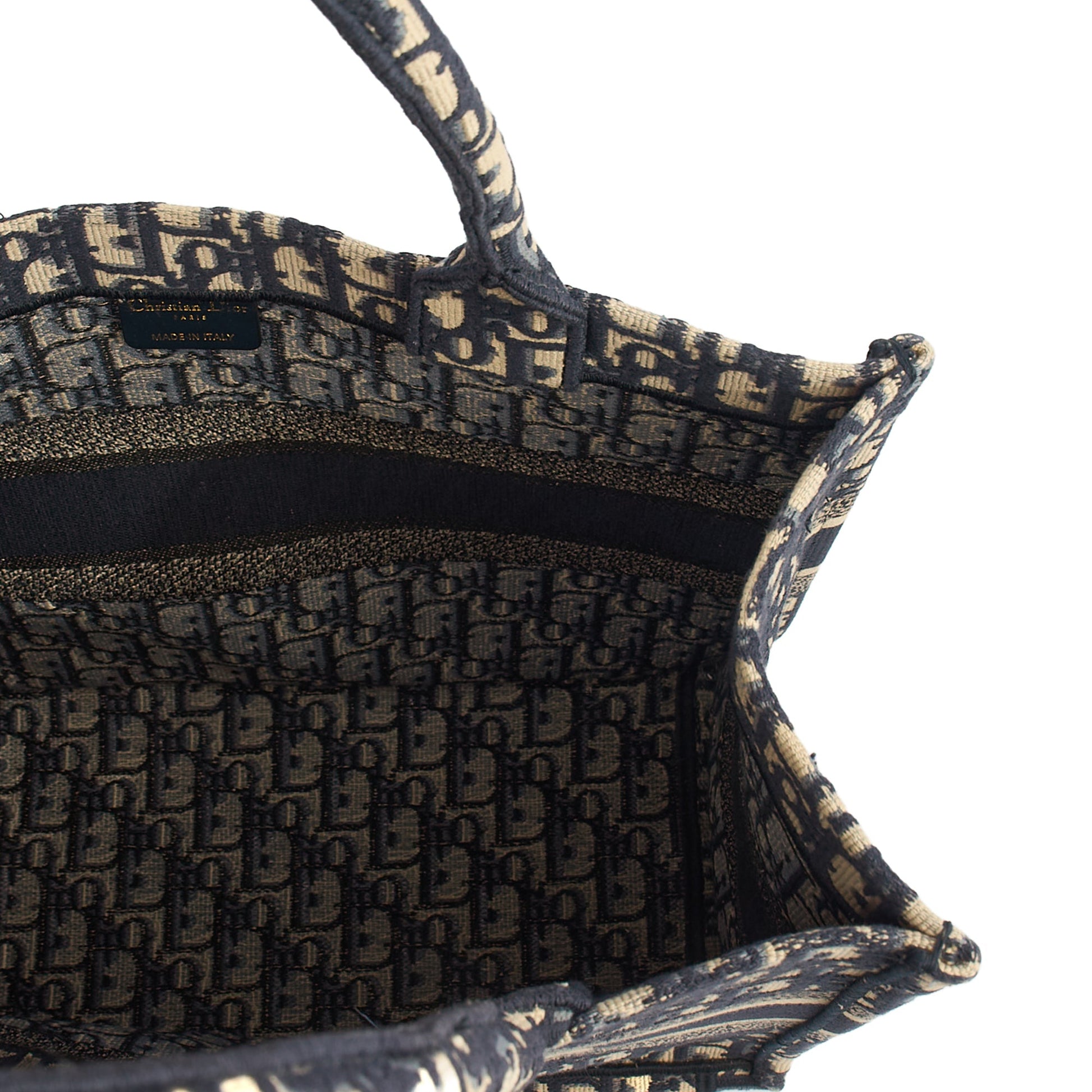 Christian Dior Tote Book Tote - Large in Blue, Fabric — Detail View