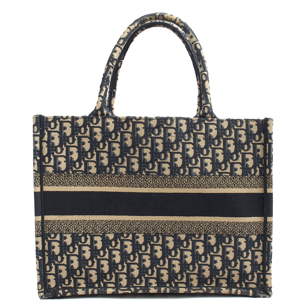 Christian Dior Tote Book Tote - Large in Blue, Fabric — Back View