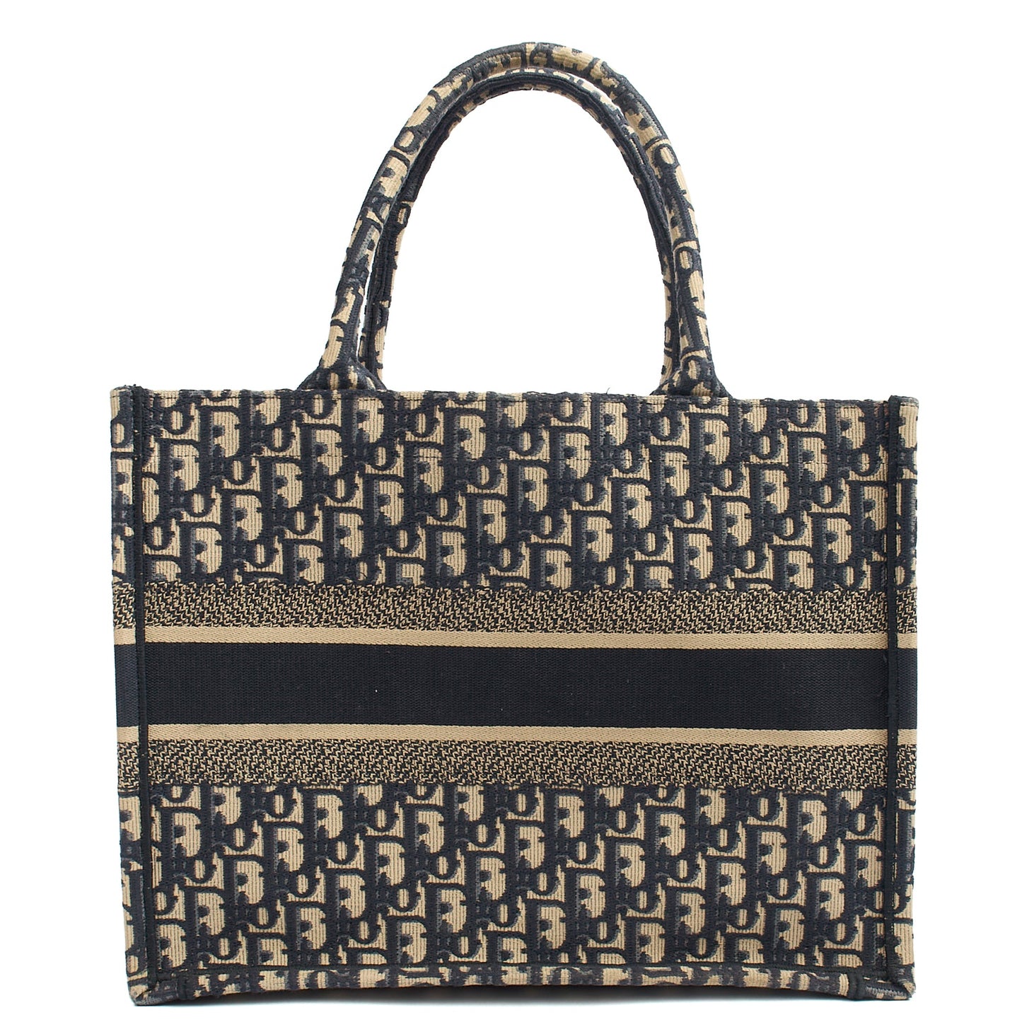 Christian Dior Tote Book Tote - Large in Blue, Fabric — Back View