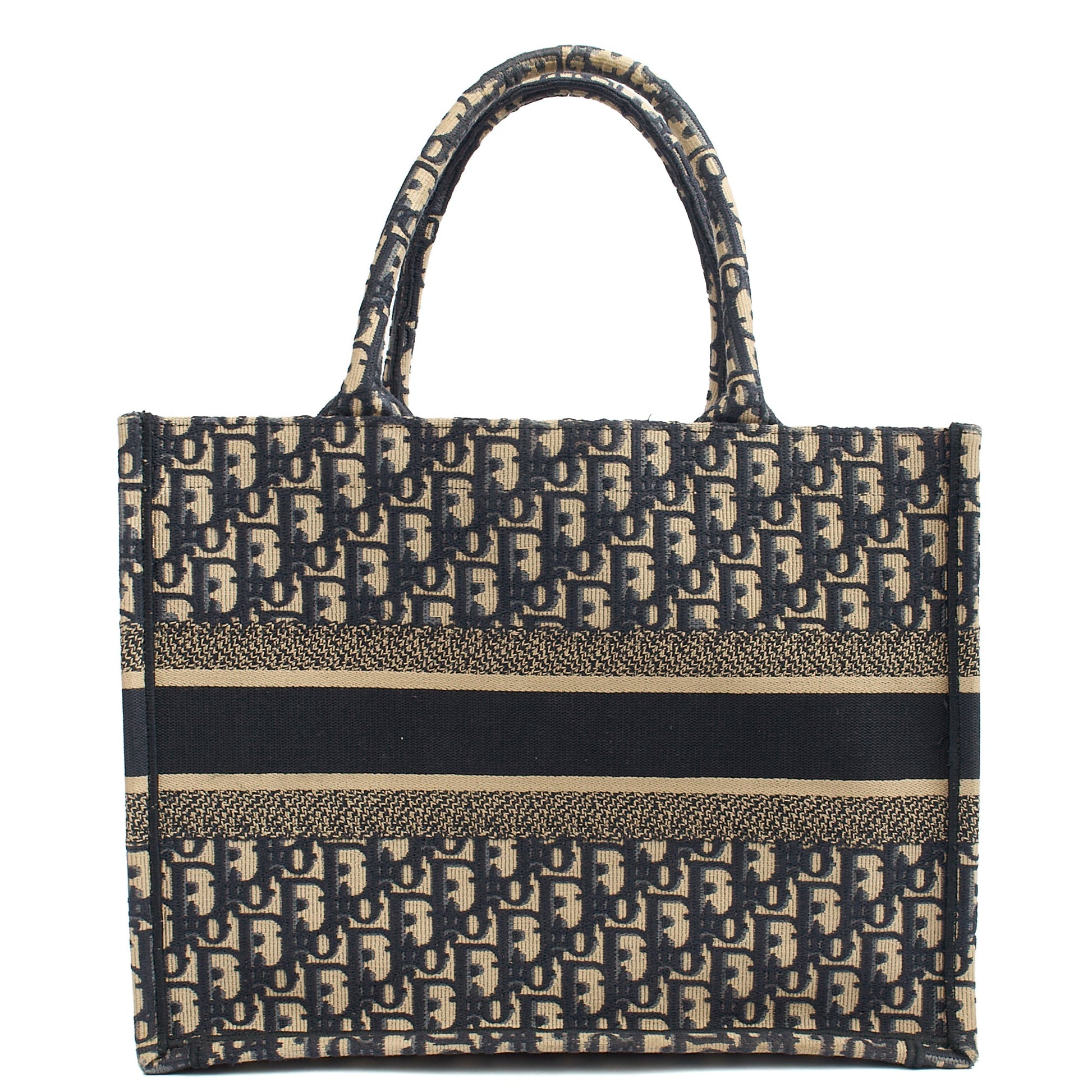 Christian Dior Tote Book Tote - Large in Blue, Fabric — Back View