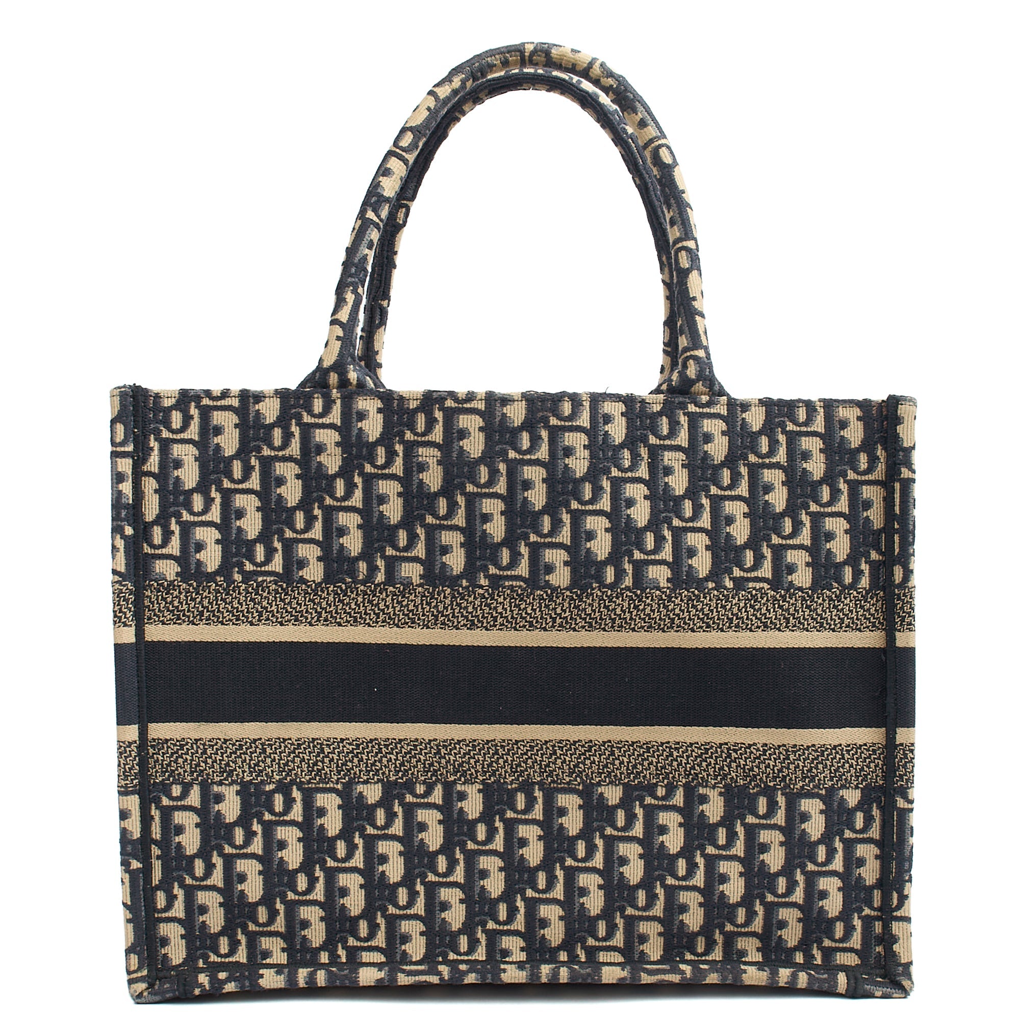 Christian Dior Tote Book Tote - Large in Blue, Fabric — Back View
