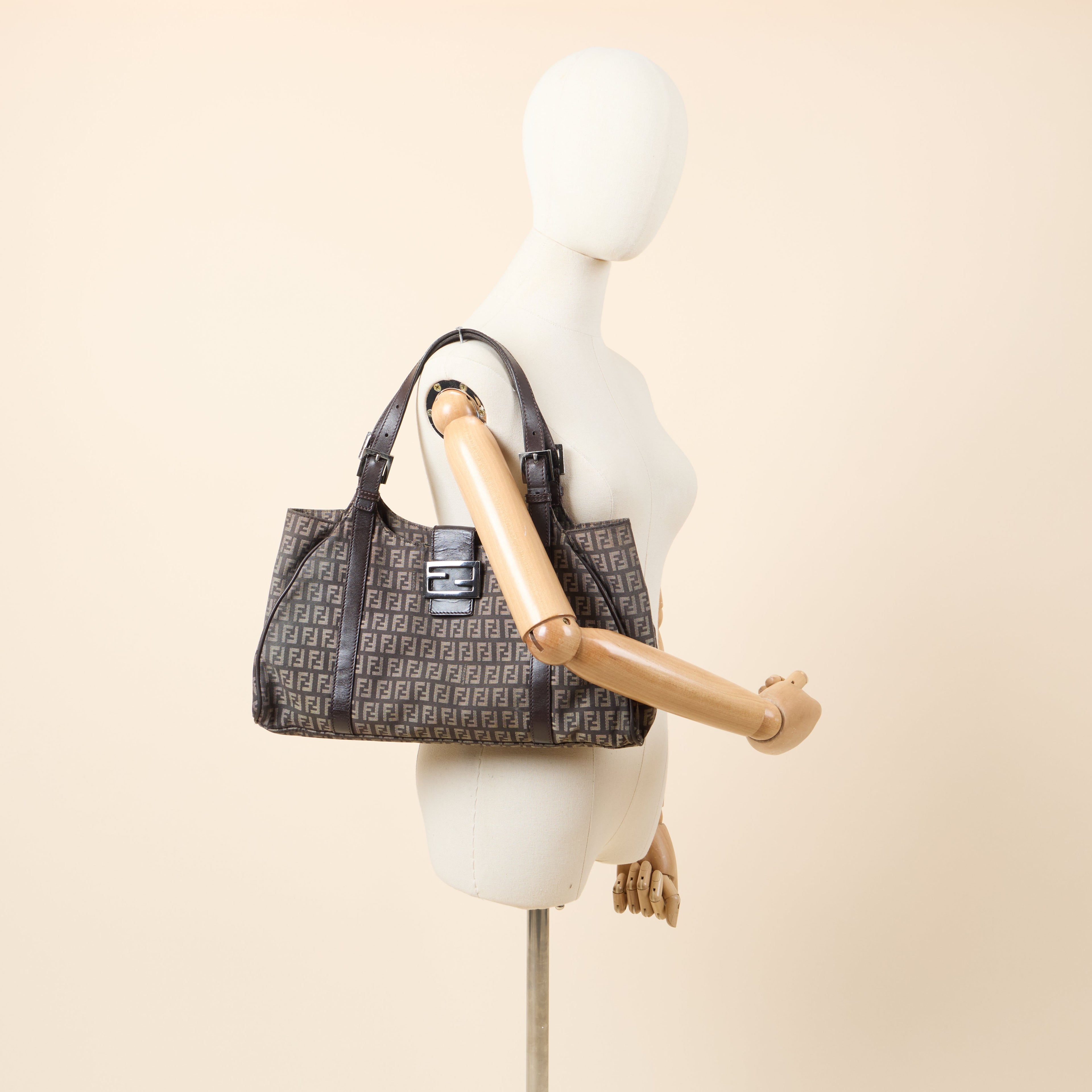 Fendi Tote Zucca Tote in Brown, Fabric — Alternate View 10