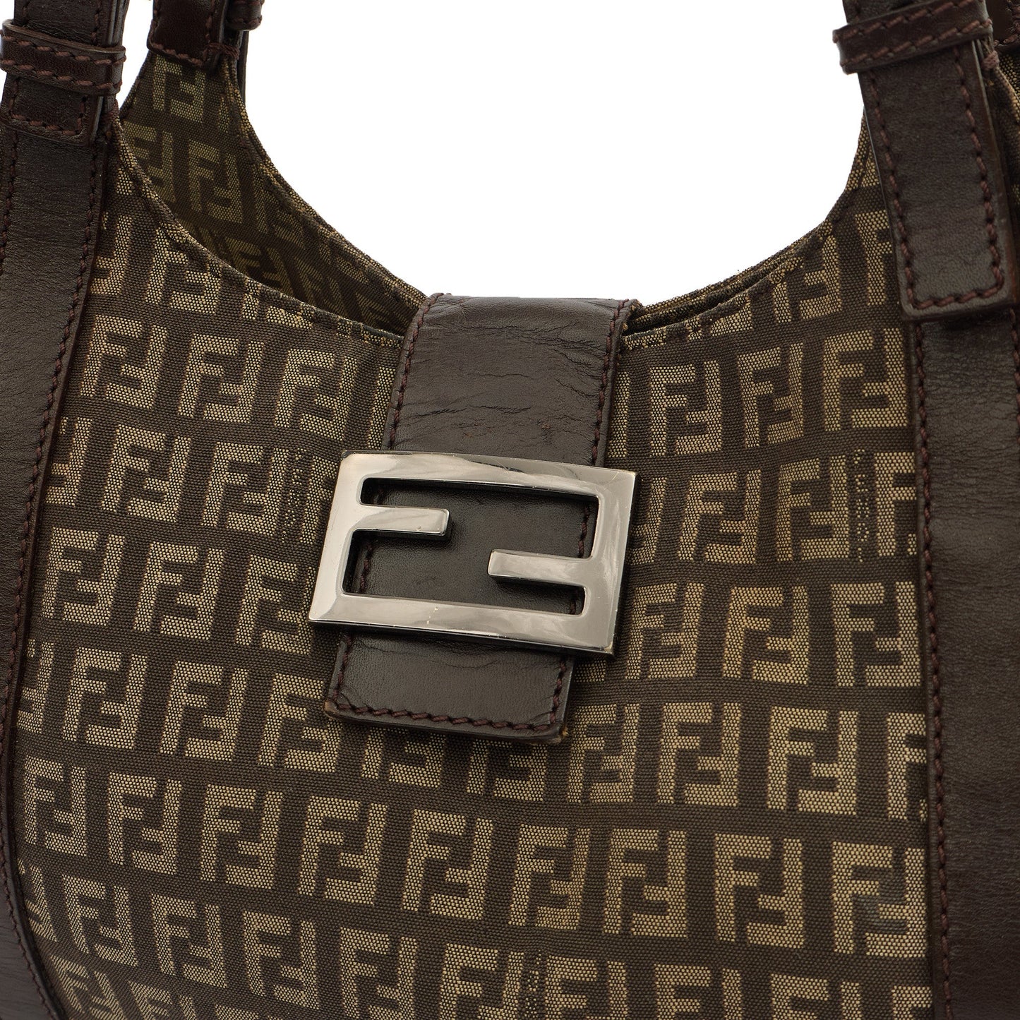 Fendi Tote Zucca Tote in Brown, Fabric — Alternate View 7