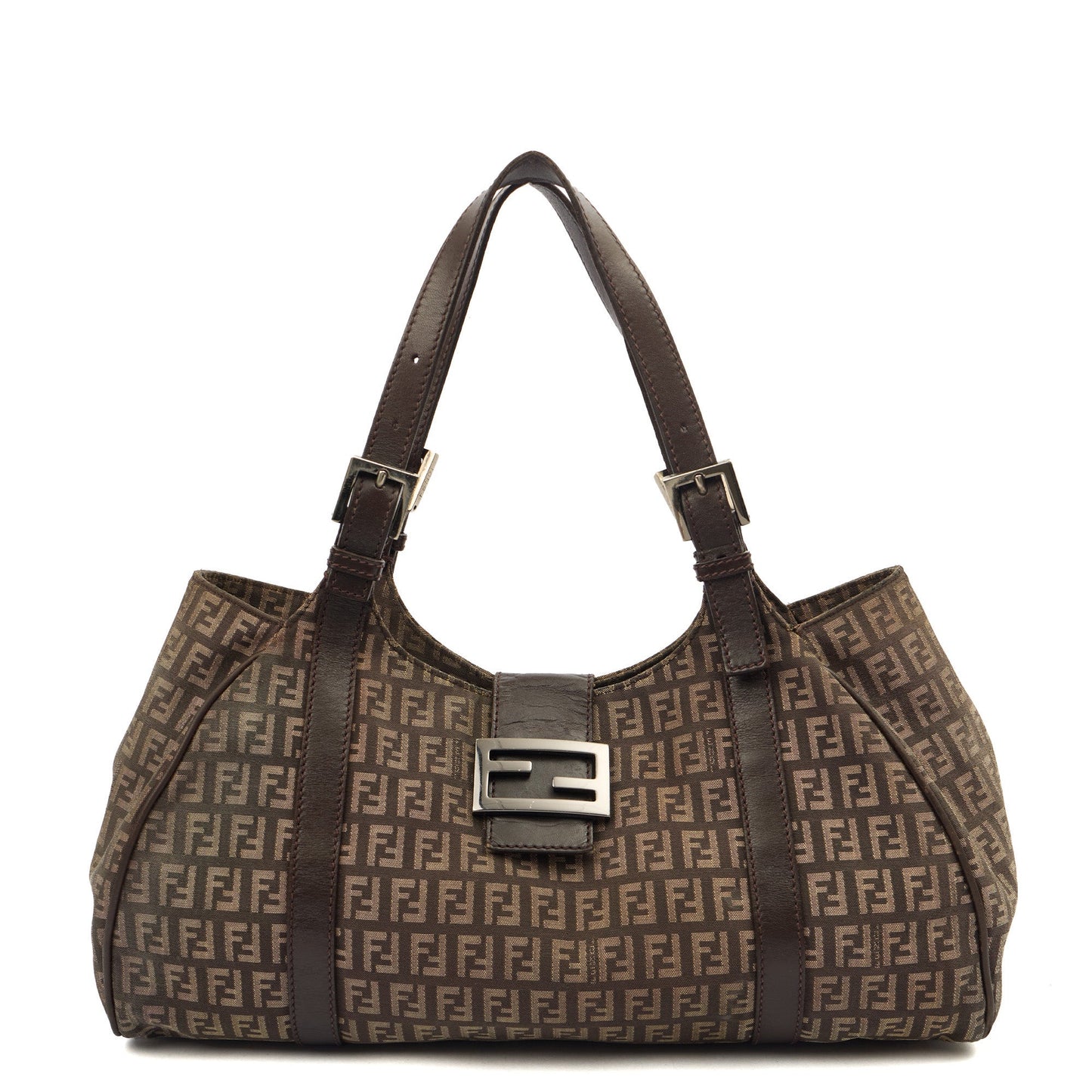 Fendi Tote Zucca Tote in Brown, Fabric — Alternate View 9