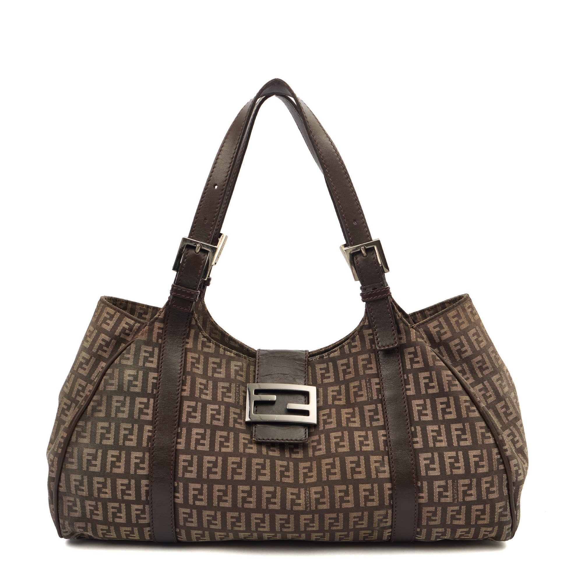 Fendi Tote Zucca Tote in Brown, Fabric — Alternate View 9