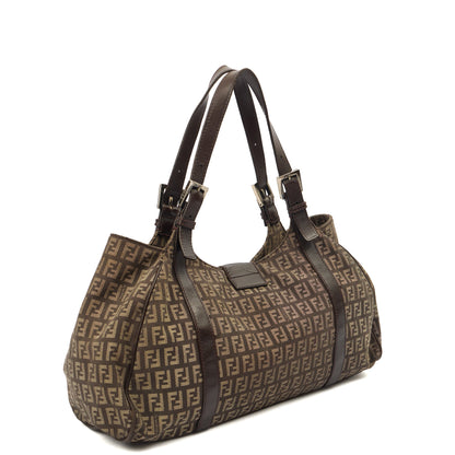 Fendi Tote Zucca Tote in Brown, Fabric — Alternate View 11