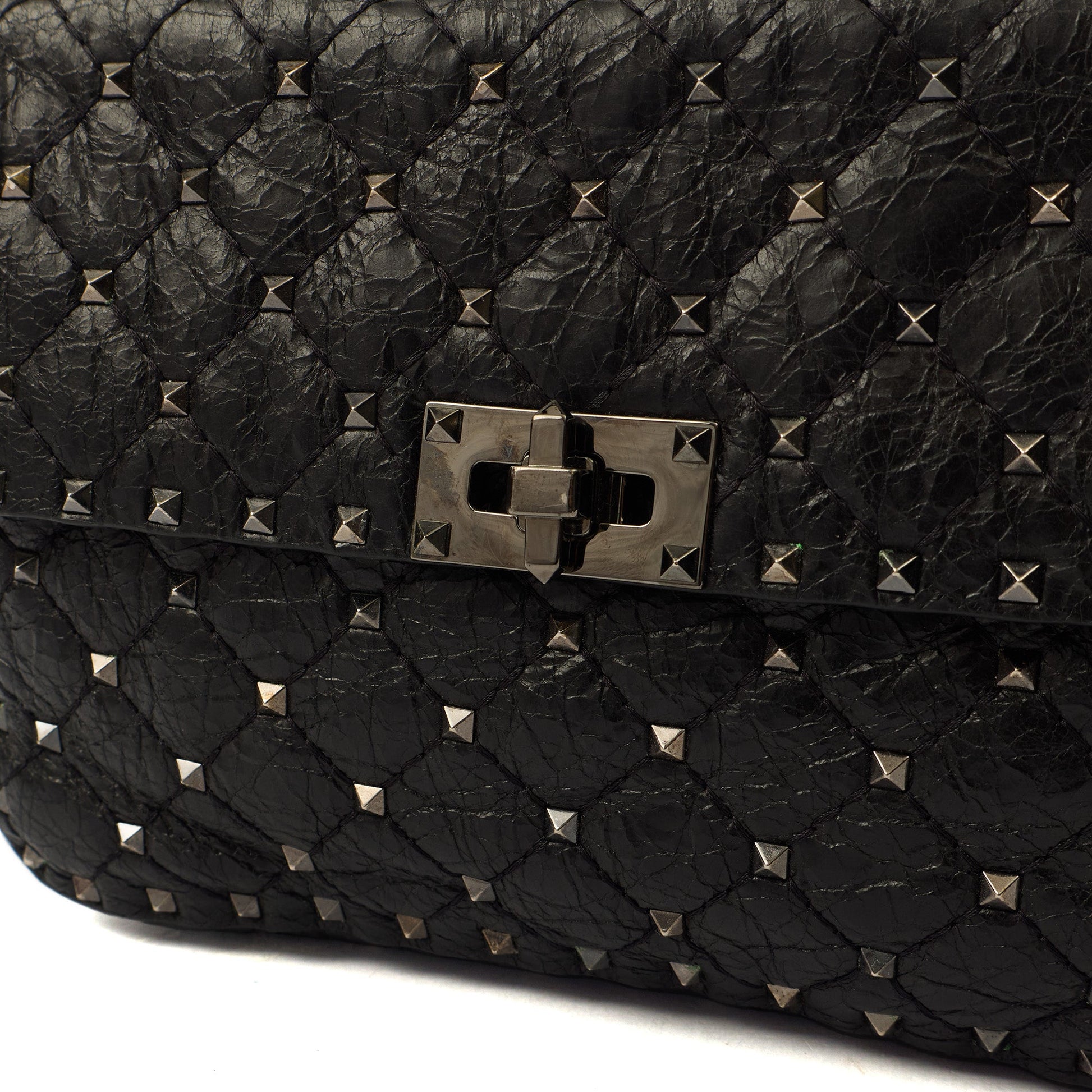 Valentino Shoulder Bag Rockstud Spike Medium in Black, Calfskin — Alternate View 12