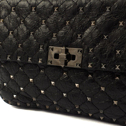 Valentino Shoulder Bag Rockstud Spike Medium in Black, Calfskin — Alternate View 12