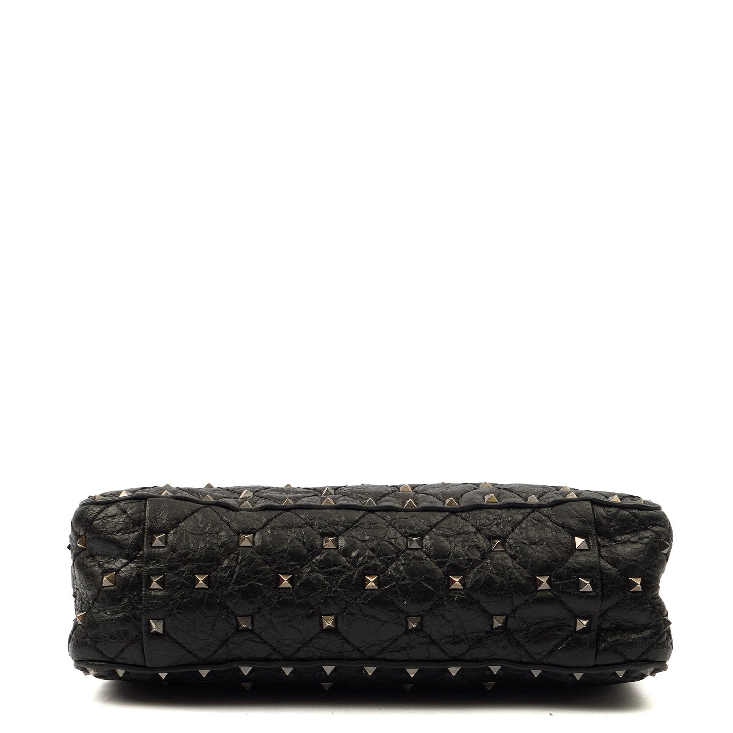 Valentino Shoulder Bag Rockstud Spike Medium in Black, Calfskin — Top View