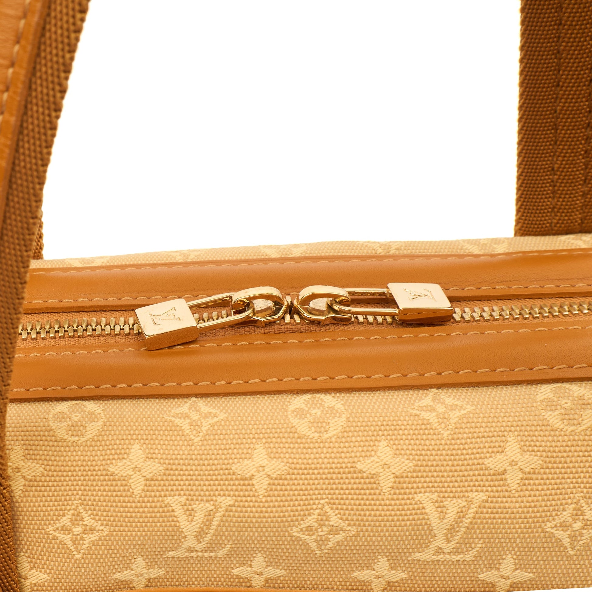 Louis Vuitton Top Handle Josephine PM in Mini Lin Beige, Leather — Side View