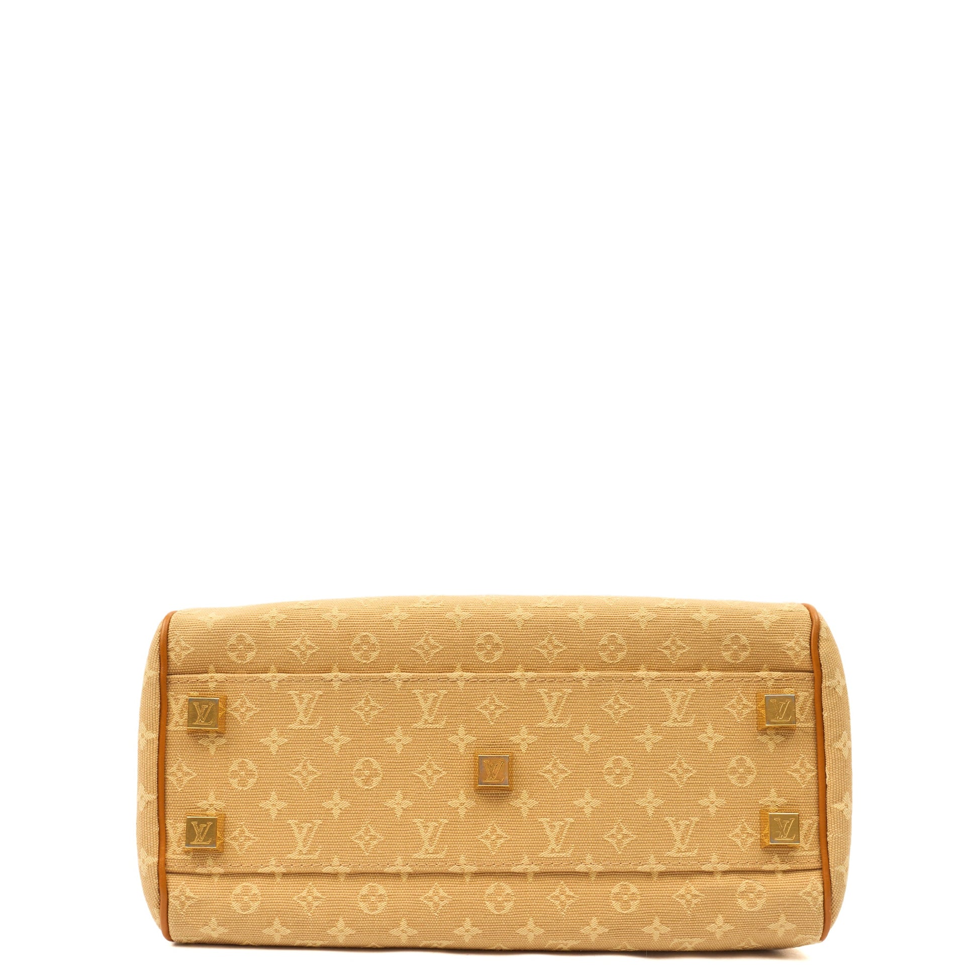 Louis Vuitton Top Handle Josephine PM in Mini Lin Beige, Leather — Detail View