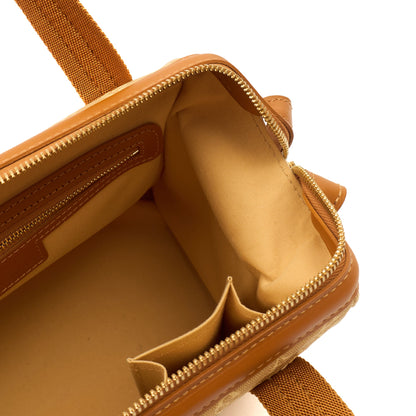 Louis Vuitton Top Handle Josephine PM in Mini Lin Beige, Leather — Lifestyle View