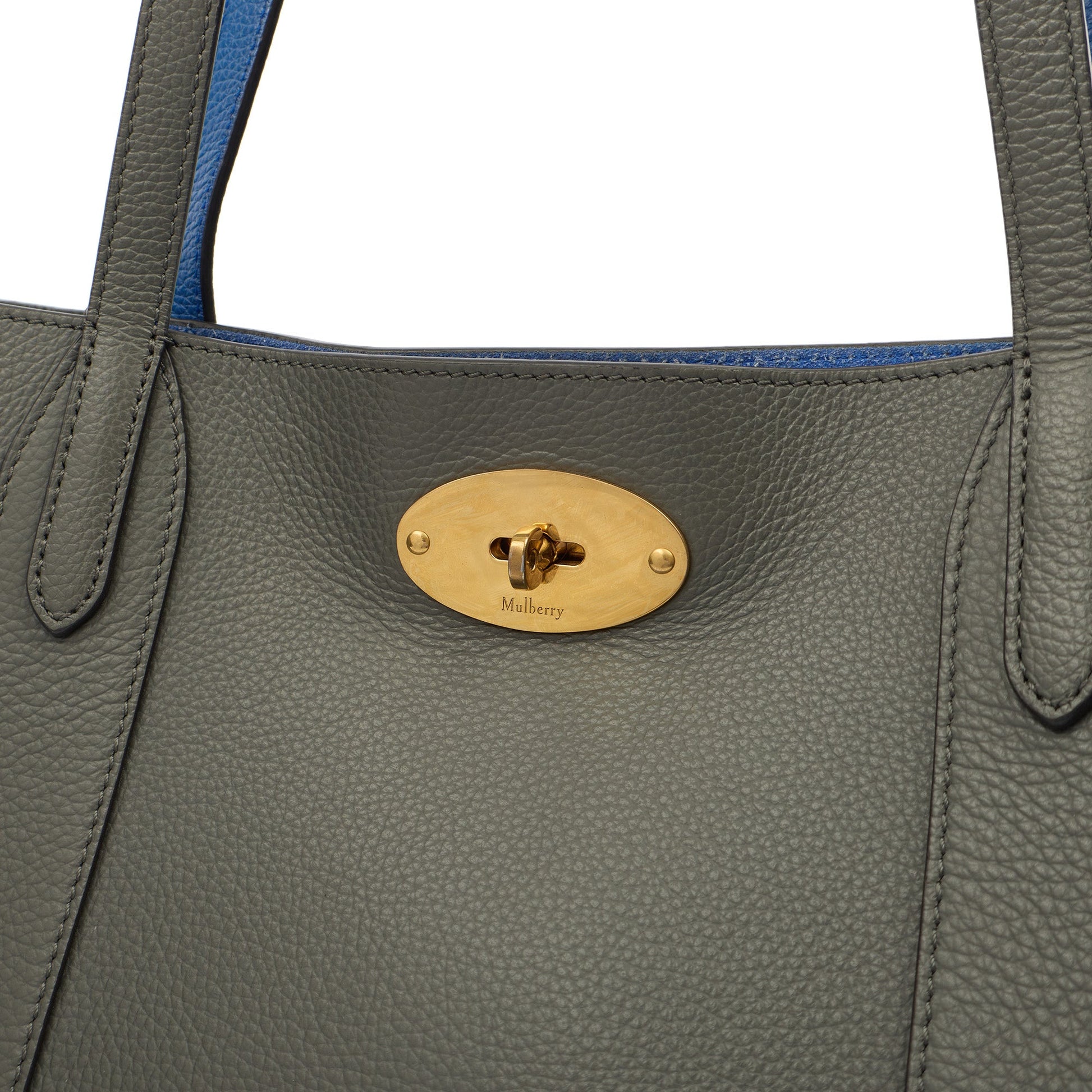 Mulberry Tote Bayswater Tote in Grey, Calfskin Leather — Lifestyle View