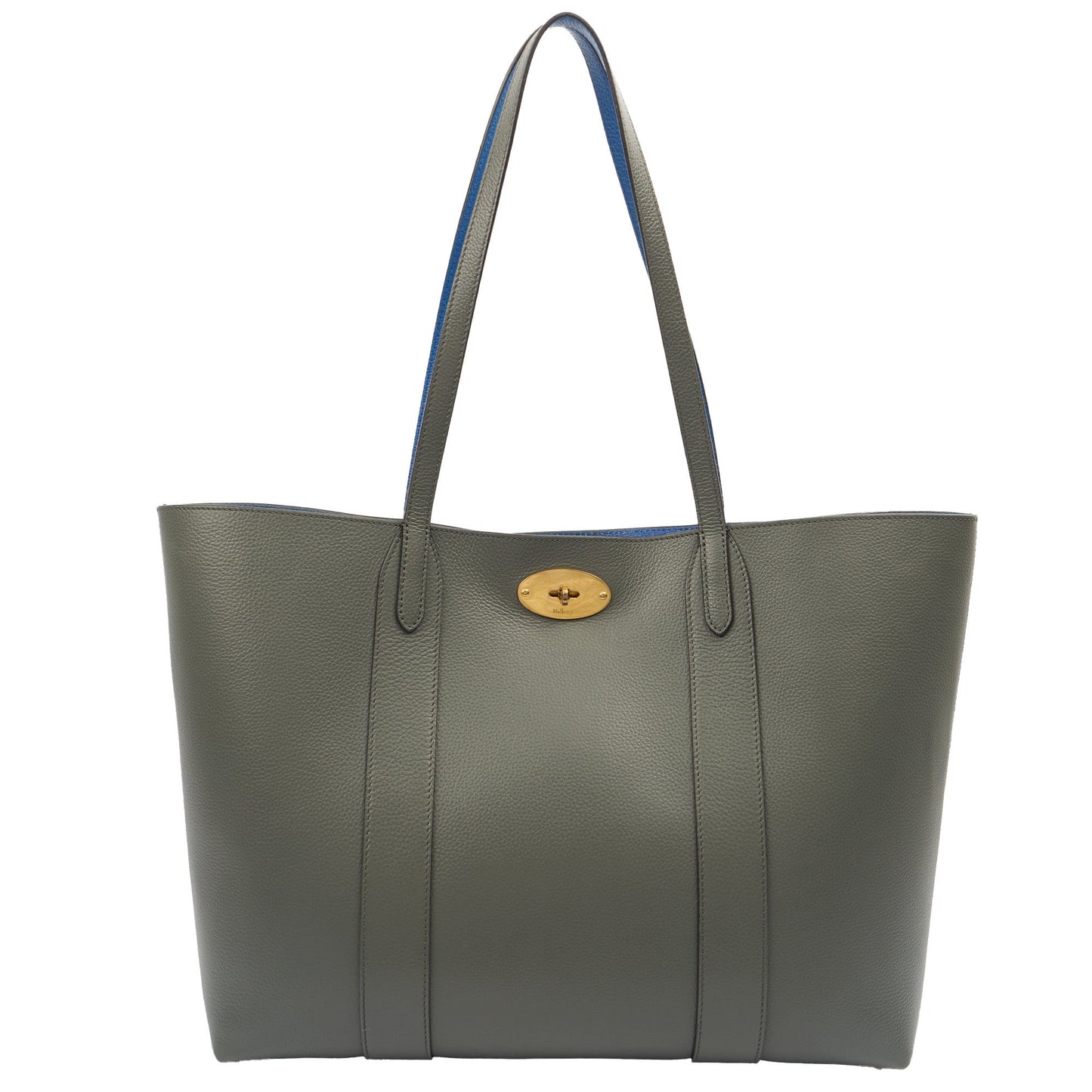 Mulberry Tote Bayswater Tote in Grey, Calfskin Leather — Front View