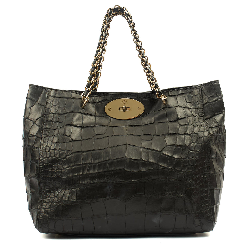 Mulberry Shoulder Bag Cecily Tote in Black, Leather — Front View