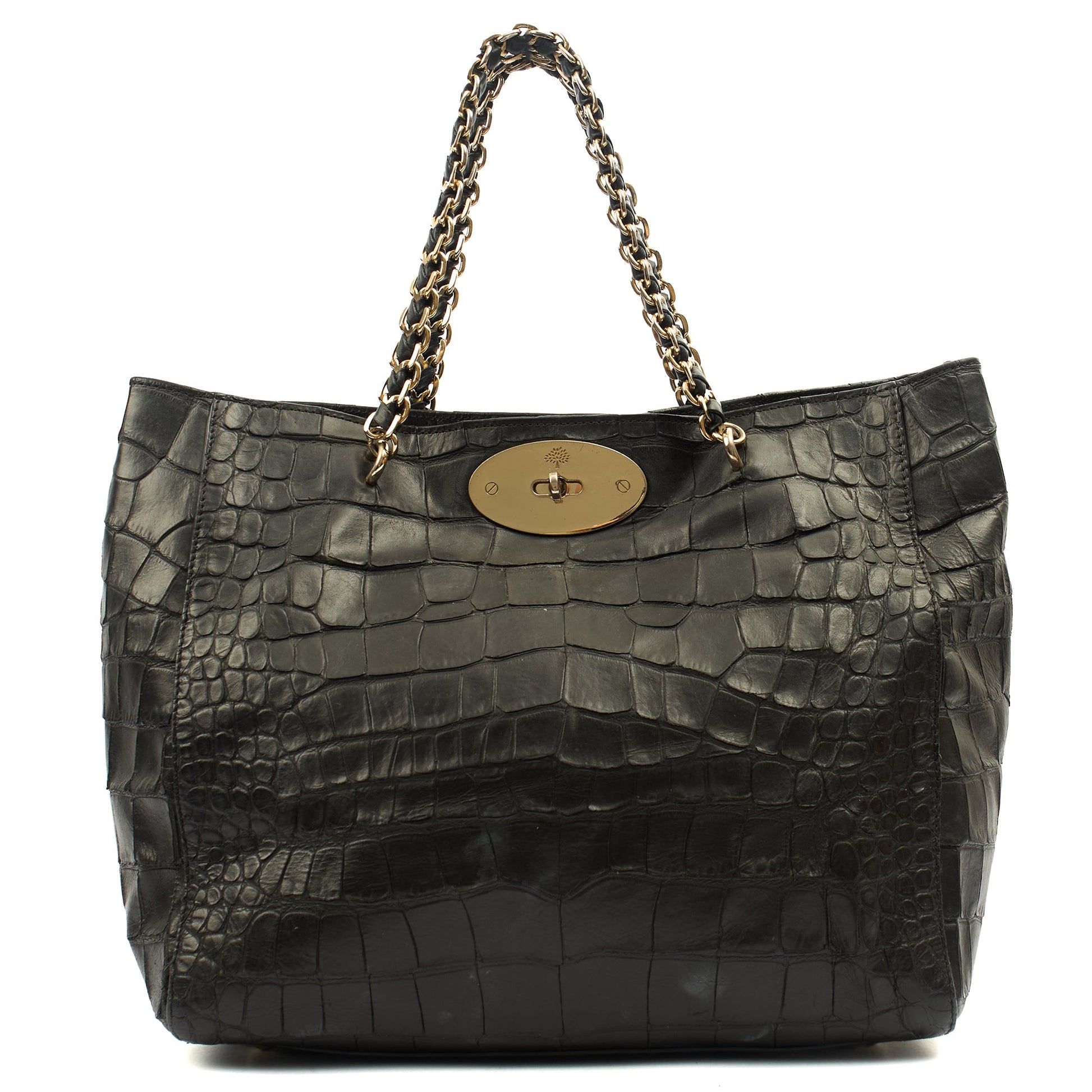 Mulberry Shoulder Bag Cecily Tote in Black, Leather — Front View