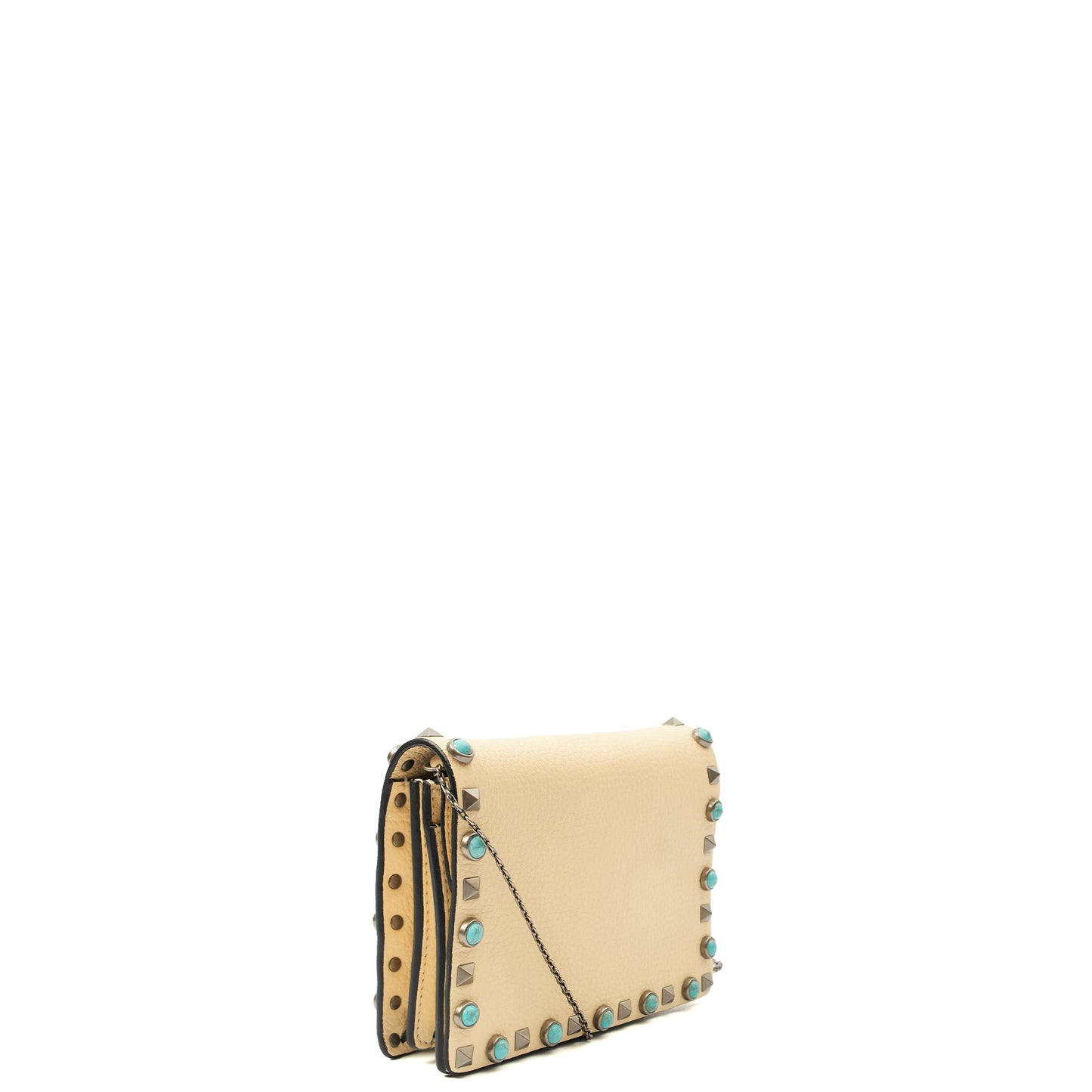 Valentino Cross Body Rockstud Crossbody Bag - Small in Neutral, Leather — Side View