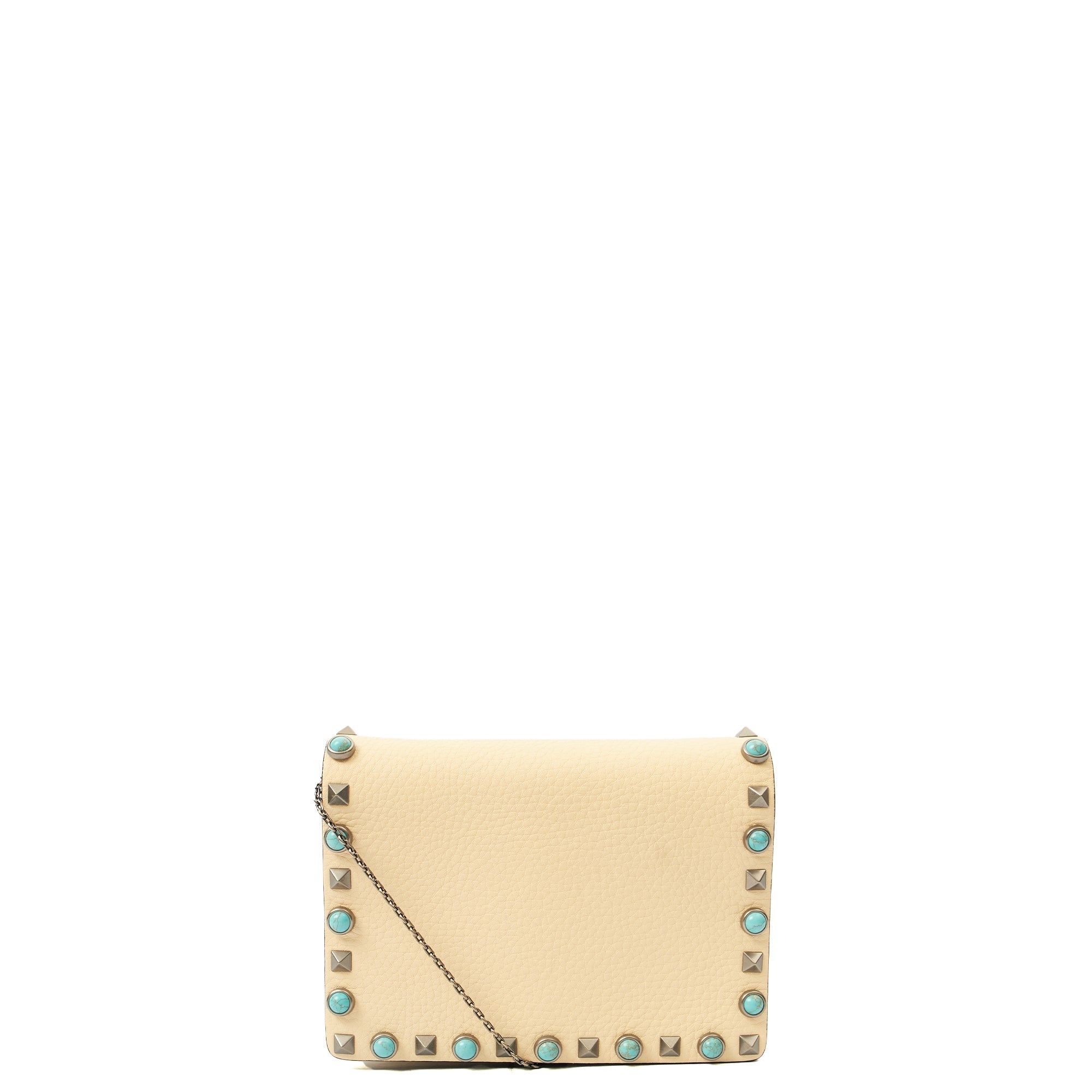 Valentino Cross Body Rockstud Crossbody Bag - Small in Neutral, Leather — Back View