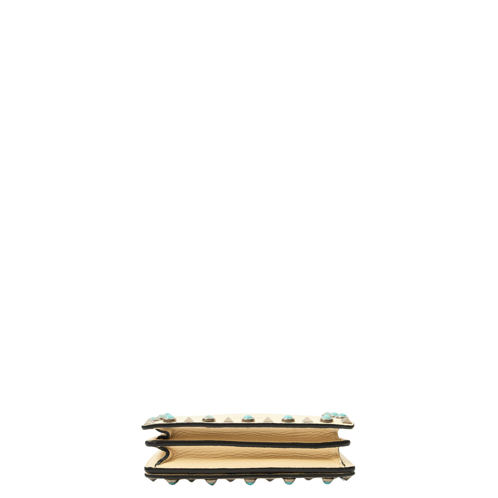 Valentino Cross Body Rockstud Crossbody Bag - Small in Neutral, Leather — Top View