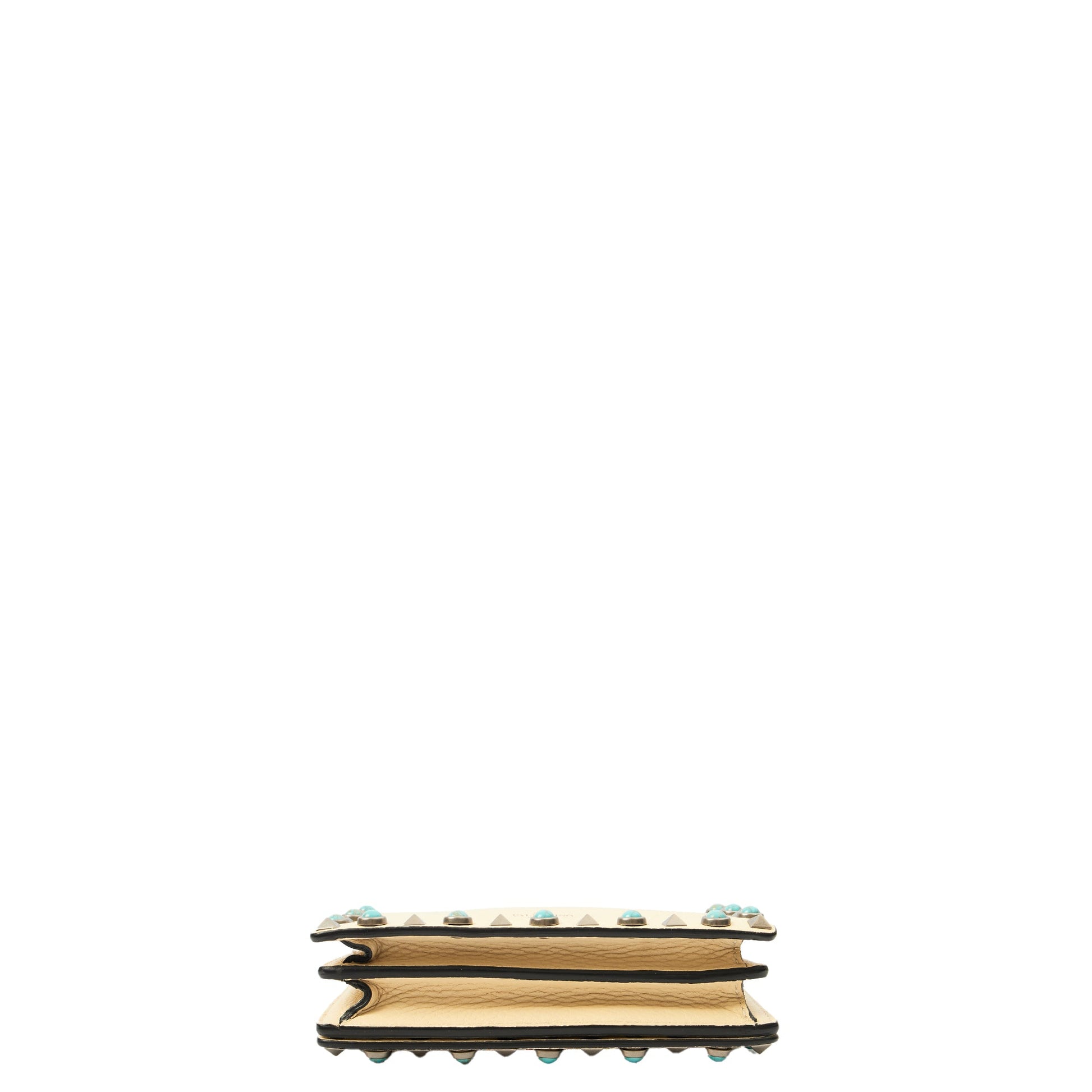 Valentino Cross Body Rockstud Crossbody Bag - Small in Neutral, Leather — Top View