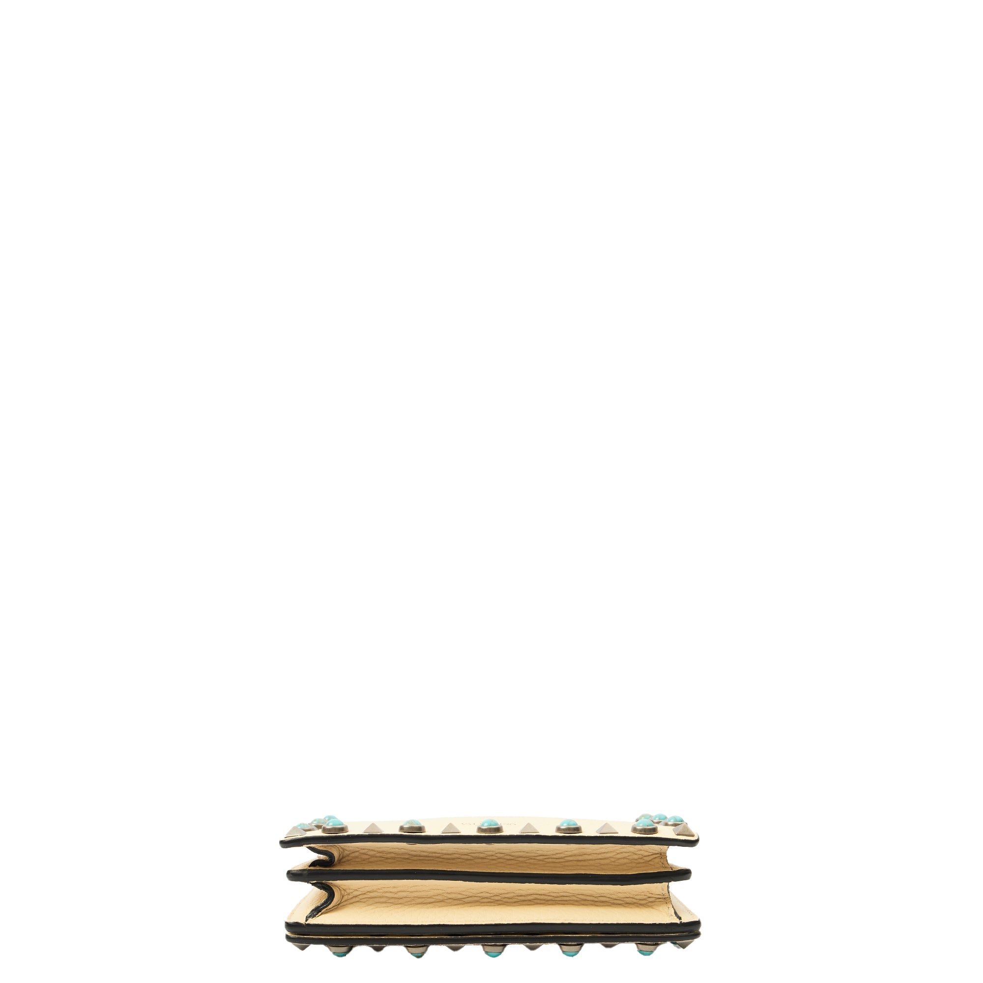 Valentino Cross Body Rockstud Crossbody Bag - Small in Neutral, Leather — Top View