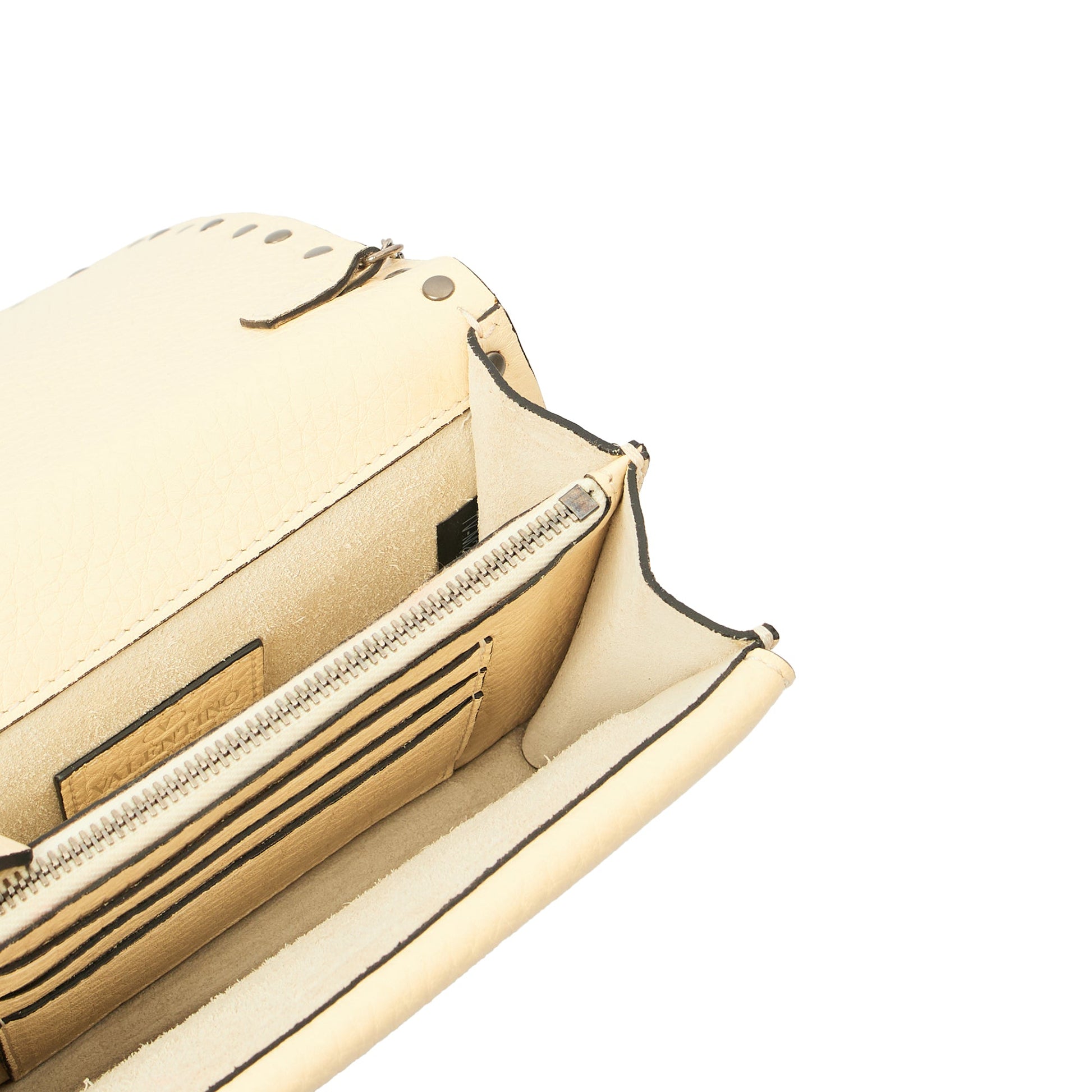 Valentino Cross Body Rockstud Crossbody Bag - Small in Neutral, Leather — Detail View