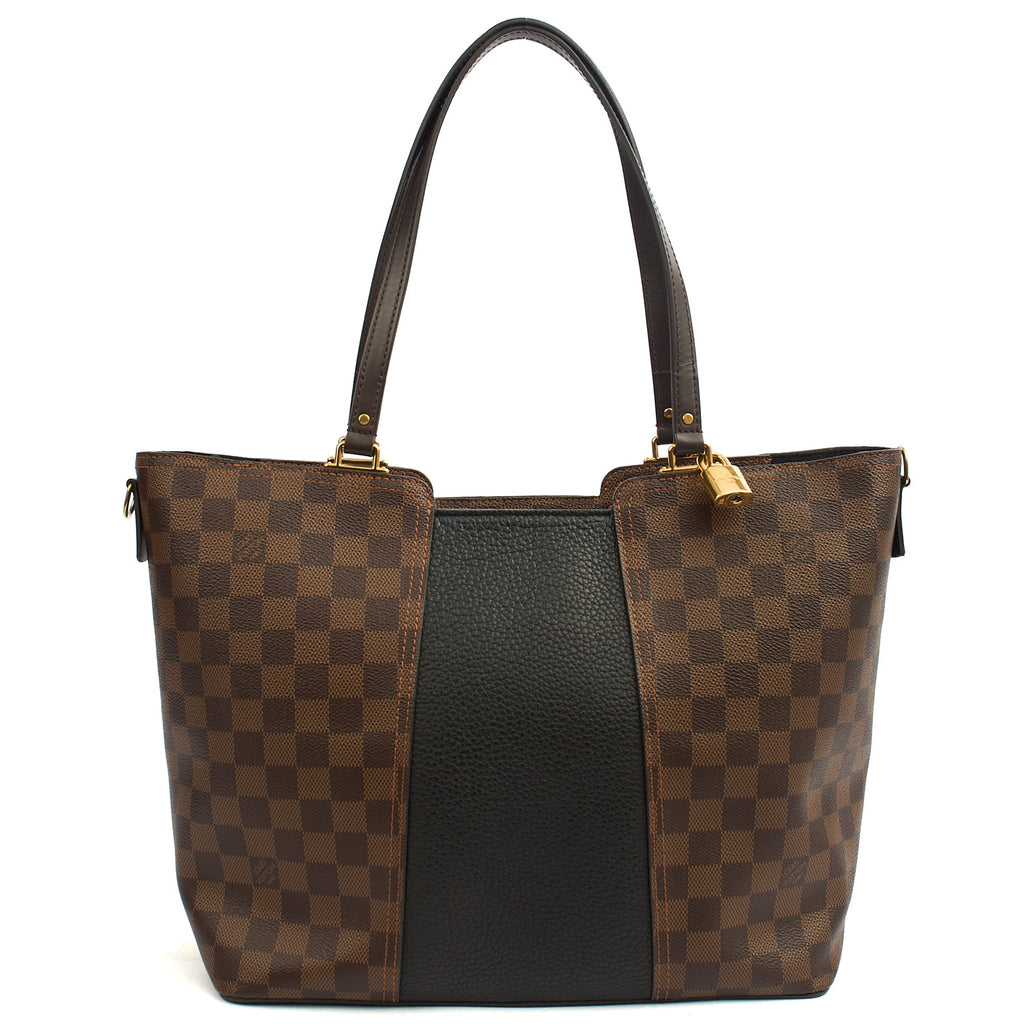 Louis Vuitton Tote Jersey in Damier Ebene, Canvas — Top View